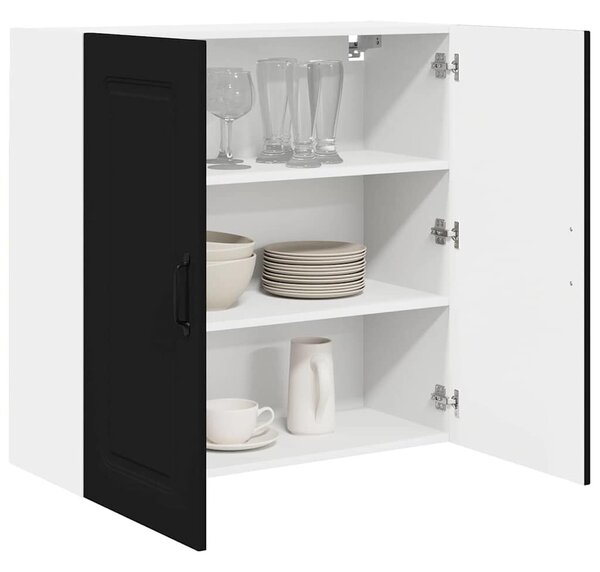 VidaXL Fali konyhaszekrény polcokkal Fekete 80 x 31 x 80 cm Faanyag