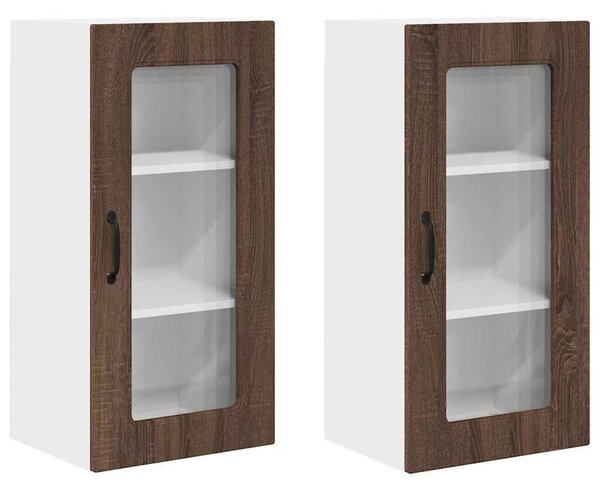 VidaXL Fali konyhaszekrény 2 pcs Barna Tölgy 40 x 31 x 80 cm Faanyag