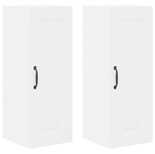 VidaXL Fali konyhaszekrény 2 pcs Magas Fényű Fehér 30 x 31 x 80 cm