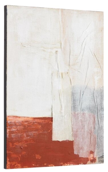 Fehér-piros absztrakt festmény Kave Home Yulissa 70 x 50 cm