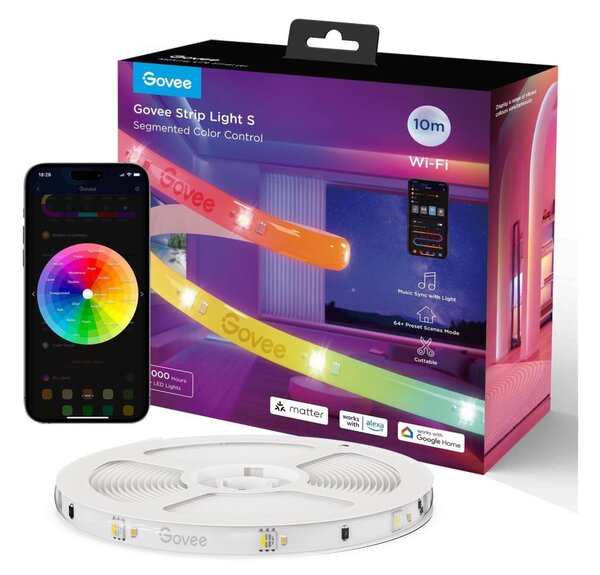 Govee Govee - Wi-Fi RGBICW Smart PRO LED szalag 10m MATTER - extra tartós GV0047