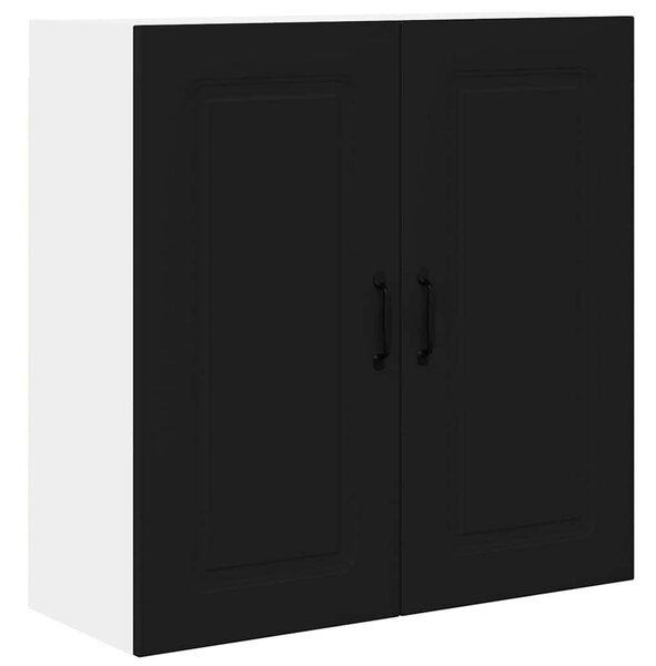 VidaXL Fali konyhaszekrény polcokkal Fekete 80 x 31 x 80 cm Faanyag
