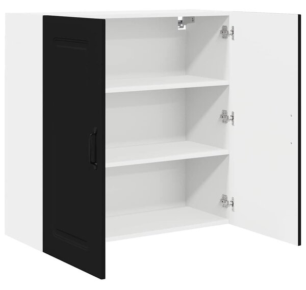 VidaXL Fali konyhaszekrény polcokkal Fekete 80 x 31 x 80 cm Faanyag