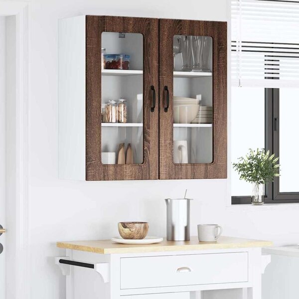 VidaXL Fali konyhaszekrény 2 pcs Barna Tölgy 40 x 31 x 80 cm Faanyag