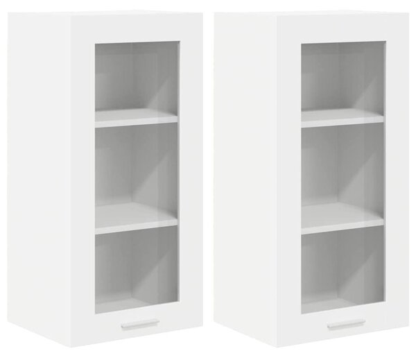 VidaXL Függő szekrény ajtóval Riga 2 pcs Fehér 40 x 31 x 80 cm Faanyag