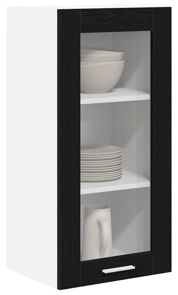VidaXL Függő szekrény Riga 2 pcs Fekete tölgy 40 x 31 x 80 cm Faanyag