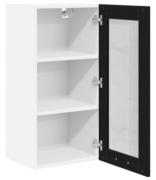 VidaXL Függő szekrény Riga 2 pcs Fekete tölgy 40 x 31 x 80 cm Faanyag