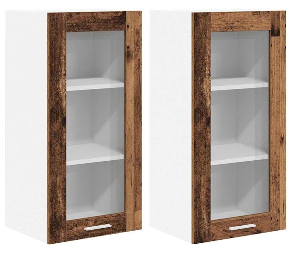 VidaXL Függő szekrény Riga 2 pcs Öreg fa 40 x 31 x 80 cm Faanyag