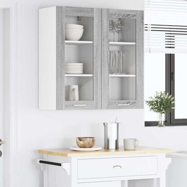 VidaXL Függő szekrény Riga 2 pcs Szürke Sonoma 40 x 31 x 80 cm Faanyag