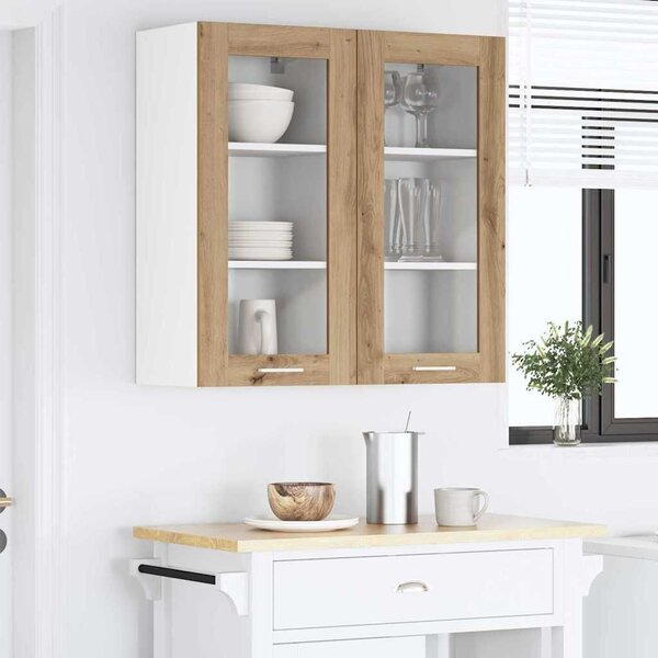 VidaXL Függő szekrény Riga 2 pcs Öreg fa 40 x 31 x 80 cm Faanyag
