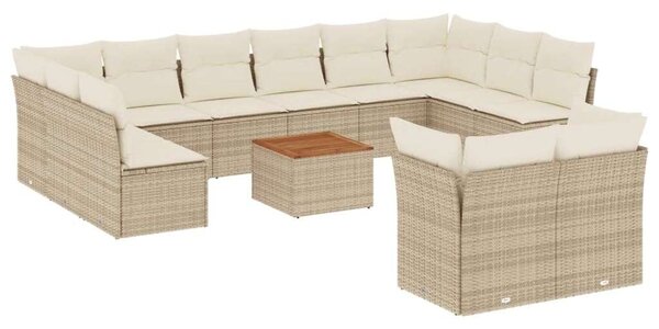 VidaXL Polyrattan Kerti Ülőgarnitúra - 13 részes - Bézs