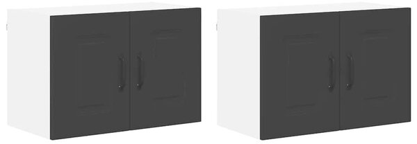 VidaXL Fali konyhaszekrény 2 pcs Fekete 60 x 31 x 40 cm Faanyag