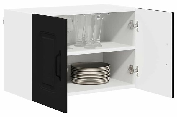 VidaXL Fali konyhaszekrény 2 pcs Fekete 60 x 31 x 40 cm Faanyag