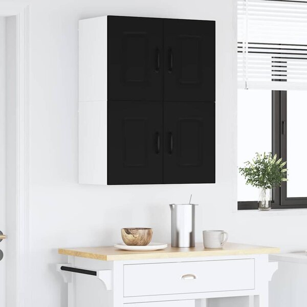 VidaXL Fali konyhaszekrény 2 pcs Fekete 60 x 31 x 40 cm Faanyag