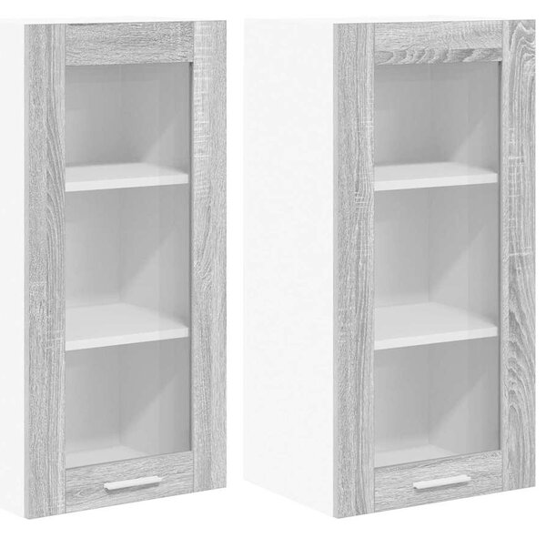 VidaXL Függő szekrény Riga 2 pcs Szürke Sonoma 40 x 31 x 80 cm Faanyag