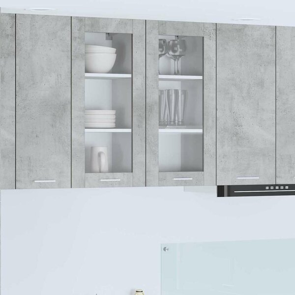 VidaXL Függő szekrény Riga 2 pcs Beton Szürke 40 x 31 x 80 cm Faanyag