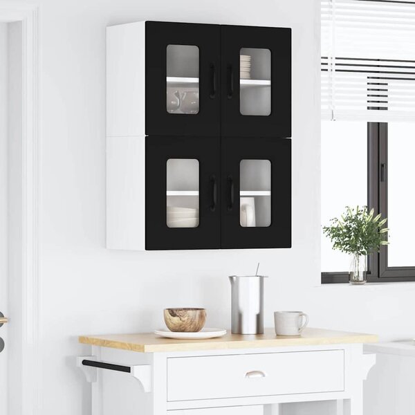 VidaXL Mosogatógép panel Kalmar 2 pcs Fekete 60 x 31 x 40 cm Faanyag