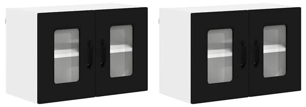 VidaXL Mosogatógép panel Kalmar 2 pcs Fekete 60 x 31 x 40 cm Faanyag