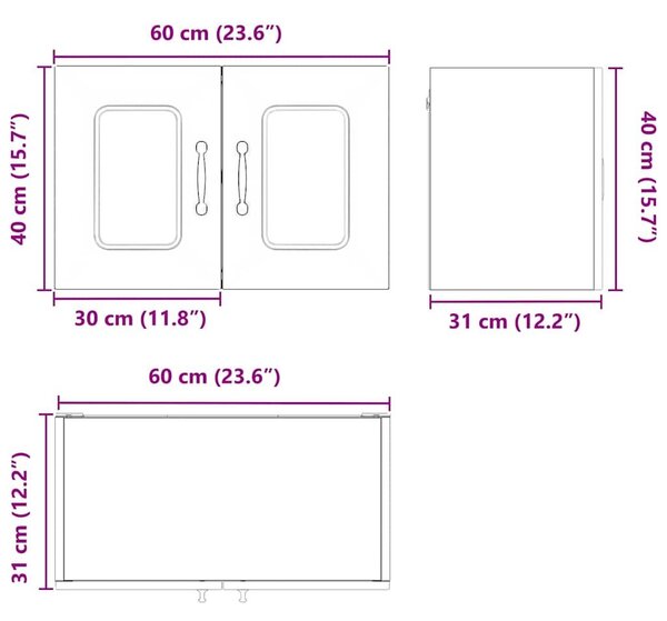 VidaXL Mosogatógép panel Kalmar 2 pcs Artisan tölgy 60 x 31 x 40 cm