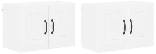VidaXL Fali konyhaszekrény 2 pcs Magas Fényű Fehér 60 x 31 x 40 cm
