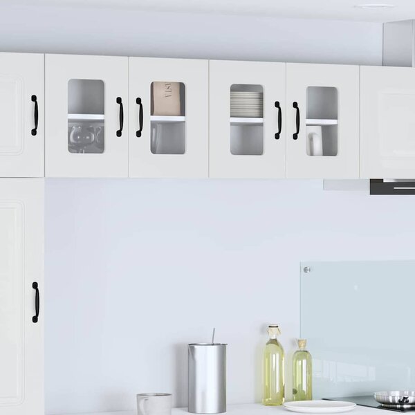 VidaXL Mosogatógép panel Kalmar 2 db Magas Fényű Fehér Szerelt Fa