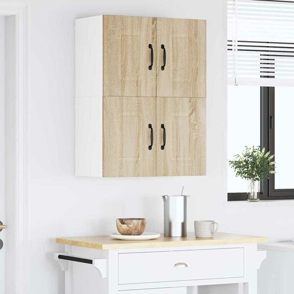 VidaXL Fali konyhaszekrény 2 pcs Sonoma tölgy 60 x 31 x 40 cm Faanyag