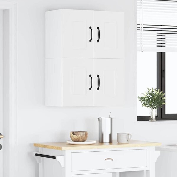 VidaXL Fali konyhaszekrény 2 pcs Magas Fényű Fehér 60 x 31 x 40 cm