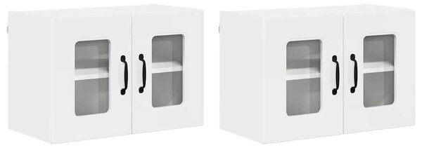 VidaXL Mosogatógép panel Kalmar 2 db Magas Fényű Fehér Szerelt Fa