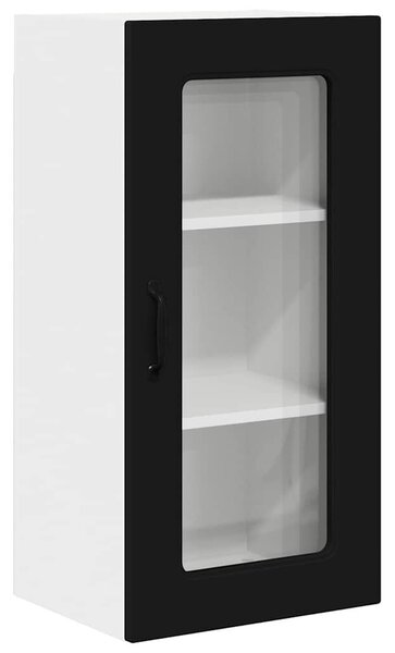 VidaXL Fali konyhaszekrény 2 pcs Fekete 40 x 31 x 80 cm Faanyag