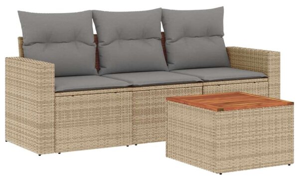 VidaXL Polyrattan Kerti Ülőgarnitúra - 4 részes - Bézs