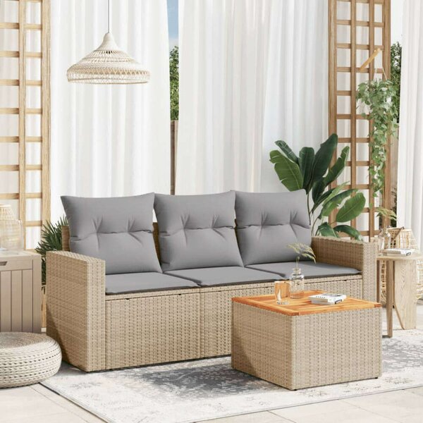 VidaXL Polyrattan Kerti Ülőgarnitúra - 4 részes - Bézs