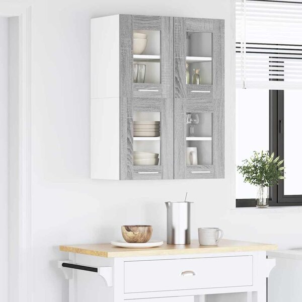 VidaXL Függő szekrény Riga 2 pcs Szürke Sonoma 60 x 31 x 40 cm Faanyag