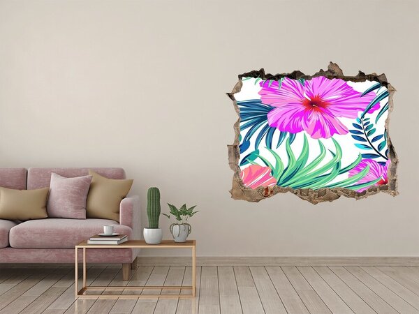 3d-s lyuk vizuális effektusok matrica Hawaii virágok