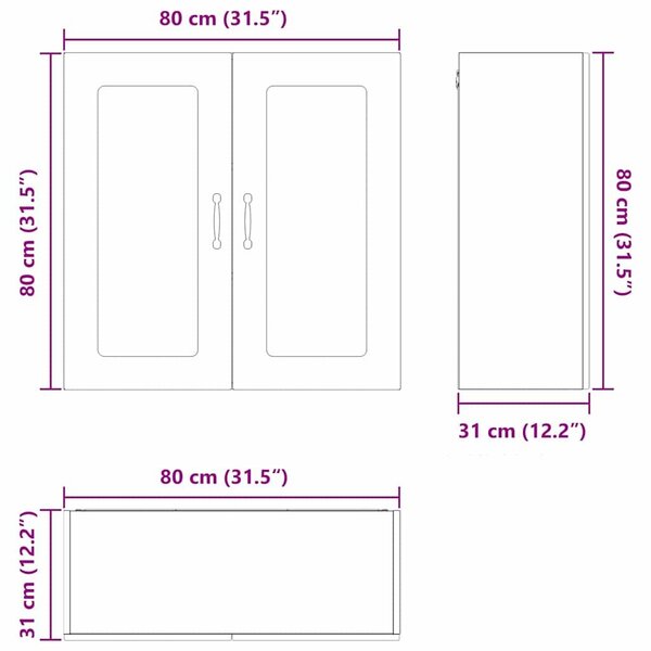 VidaXL Mosogatógép panel Kalmar Barna Tölgy 80 x 31 x 80 cm Faanyag