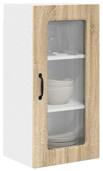 VidaXL Fali konyhaszekrény 2 pcs Sonoma tölgy 40 x 31 x 80 cm Faanyag