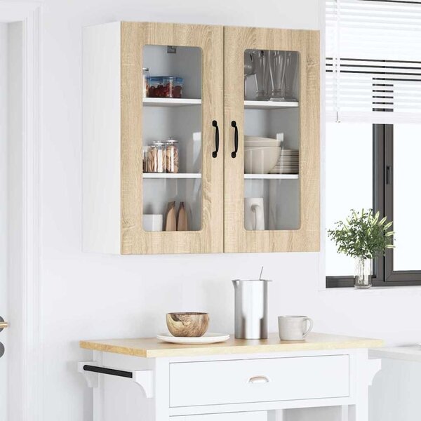 VidaXL Fali konyhaszekrény 2 pcs Sonoma tölgy 40 x 31 x 80 cm Faanyag