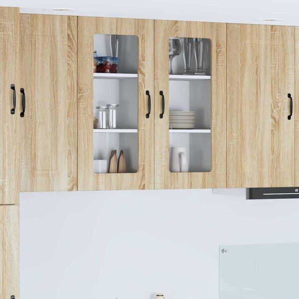 VidaXL Fali konyhaszekrény 2 pcs Sonoma tölgy 40 x 31 x 80 cm Faanyag