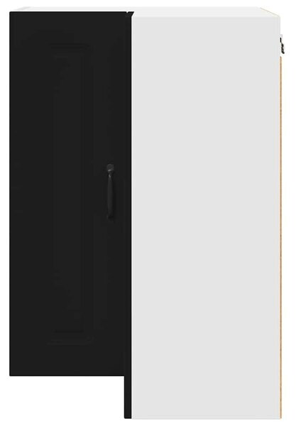 VidaXL Fali konyhaszekrény polcokkal Fekete 57 x 57 x 80 cm Faanyag