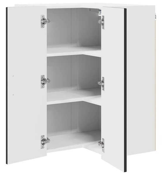VidaXL Fali konyhaszekrény polcokkal Fekete 57 x 57 x 80 cm Faanyag