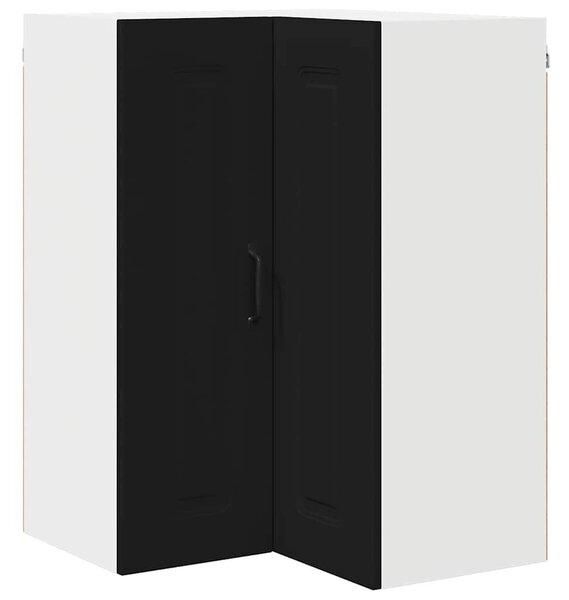VidaXL Fali konyhaszekrény polcokkal Fekete 57 x 57 x 80 cm Faanyag