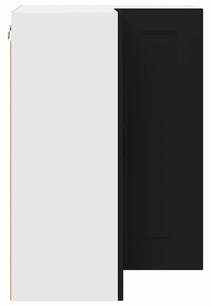 VidaXL Fali konyhaszekrény polcokkal Fekete 57 x 57 x 80 cm Faanyag