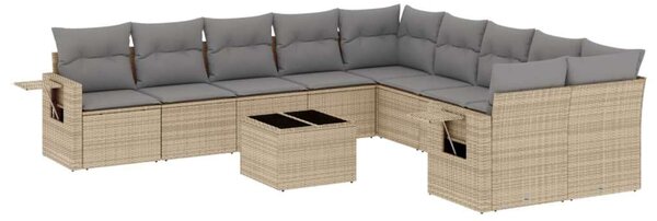 VidaXL Polyrattan Kerti Ülőgarnitúra - 11 részes - Bézs