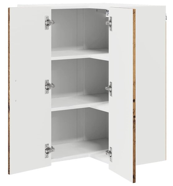 VidaXL Fali konyhaszekrény polcokkal Öreg fa 57 x 57 x 80 cm Faanyag