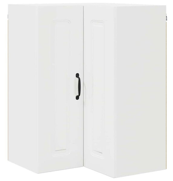 VidaXL Fali konyhaszekrény Magas Fényű Fehér 57 x 57 x 80 cm Faanyag