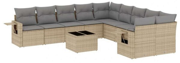 VidaXL Polyrattan Kerti Ülőgarnitúra - 11 részes - Bézs