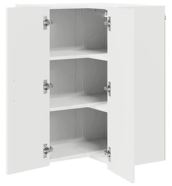 VidaXL Fali konyhaszekrény Magas Fényű Fehér 57 x 57 x 80 cm Faanyag