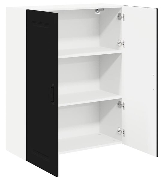 VidaXL Fali konyhaszekrény polcokkal Fekete 80 x 31 x 100 cm Faanyag