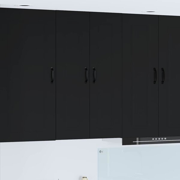 VidaXL Fali konyhaszekrény polcokkal Fekete 60 x 31 x 100 cm Faanyag