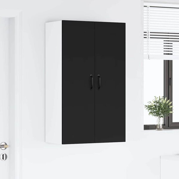 VidaXL Fali konyhaszekrény polcokkal Fekete 60 x 31 x 100 cm Faanyag