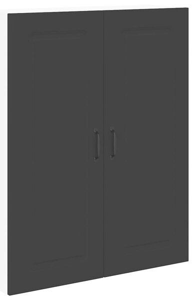 VidaXL Fali konyhaszekrény polcokkal Fekete 80 x 31 x 100 cm Faanyag